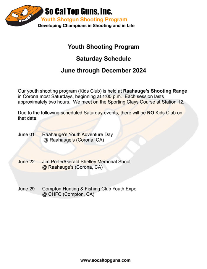 So Cal Top Guns Shoot Schedule